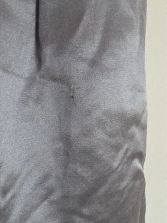 CLUB MONACO | Silk Skirt Shiny Pleated Silver Gray Sz 12 - Picture 3 of 7